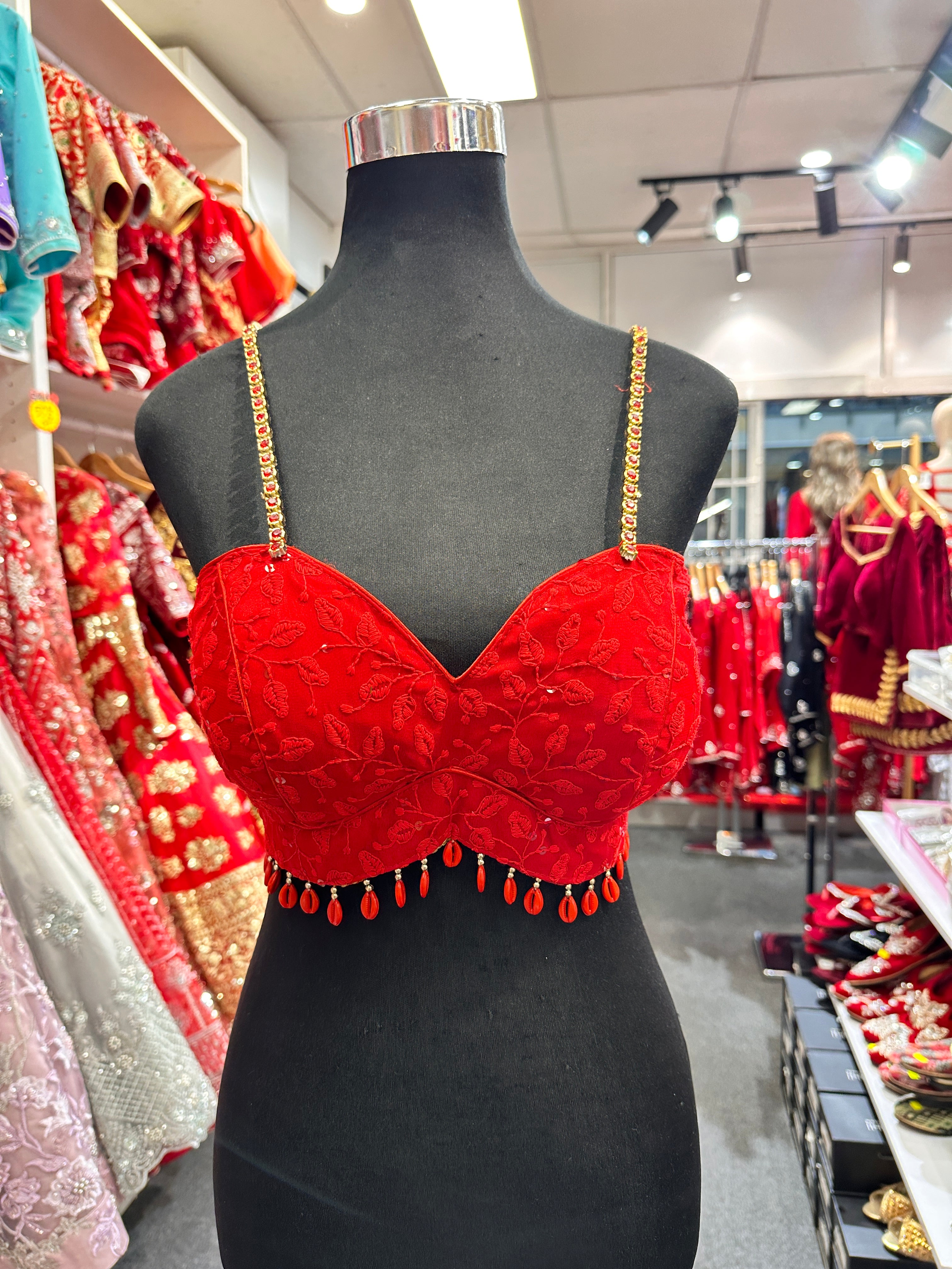 Designer Tube Blouse Red